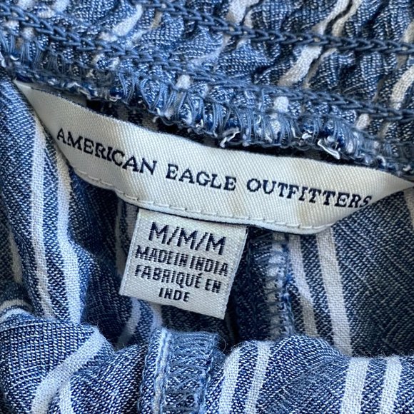 AMERICAN EAGLE BLUE & WHITE STRIPED SHORTS - Picture 7 of 7